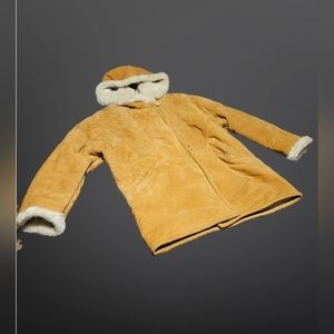 Heavy Suede Fur Lining Hooded Coat